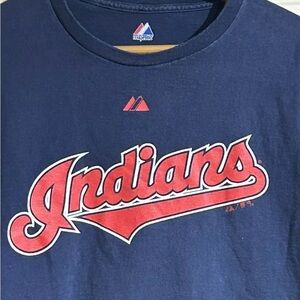 Vintage Cleveland Indians Tshirt - Majestic - Blue - Preowned - Good Shape